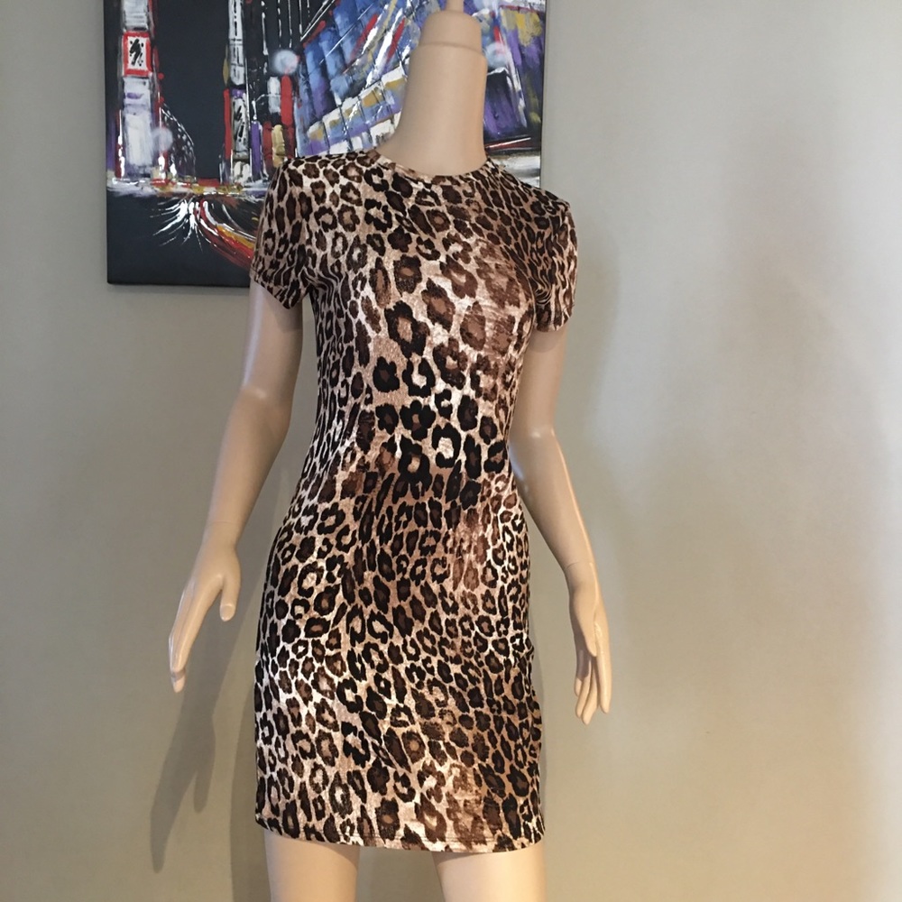 Print animal midi dress